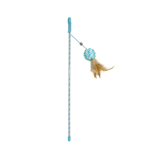 Duvoplus Spielangel mit Spielball & Federn – Für aktiven Spielspaß deiner Katze