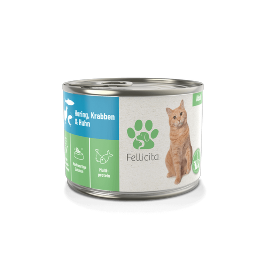 Fellicita Hering, Krabben & Huhn – Feinkost für anspruchsvolle Genießer. Weich, ausgewogen, aromatisch.