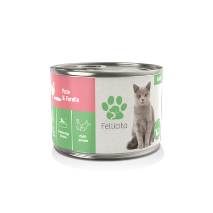 Fellicita Pute & Forelle – Feinkost für anspruchsvolle Genießer. Weich, ausgewogen, multiprotein.