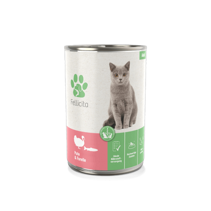Fellicita Pute & Forelle – Feinkost für anspruchsvolle Genießer. Weich, ausgewogen, multiprotein.