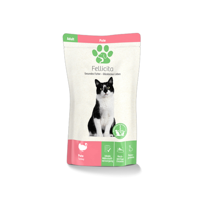 Fellicita Pute pur – Monoprotein-Feinkost für anspruchsvolle Katzen. Weich, natürlich, ausgewogen