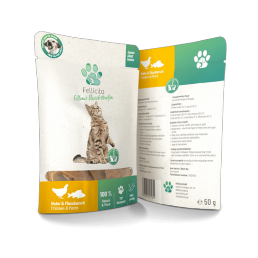 Fellonis Fleischstreifen Huhn & Flussbarsch – Premium-Snack mit Aroma & Anspruch