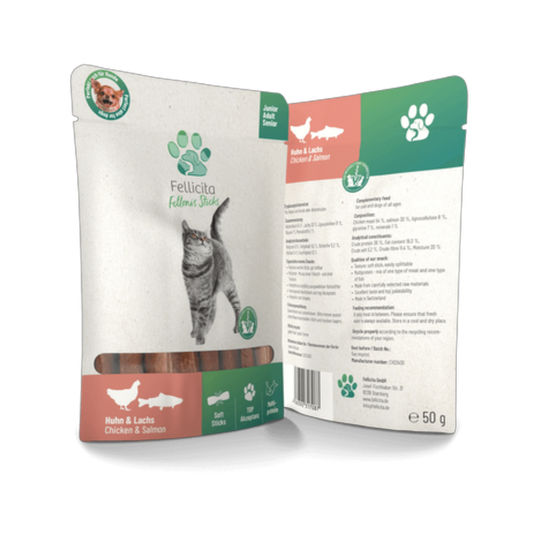 Fellonis Sticks Huhn & Lachs – Softe Premium-Sticks mit bestem Fleisch- & Fischaroma