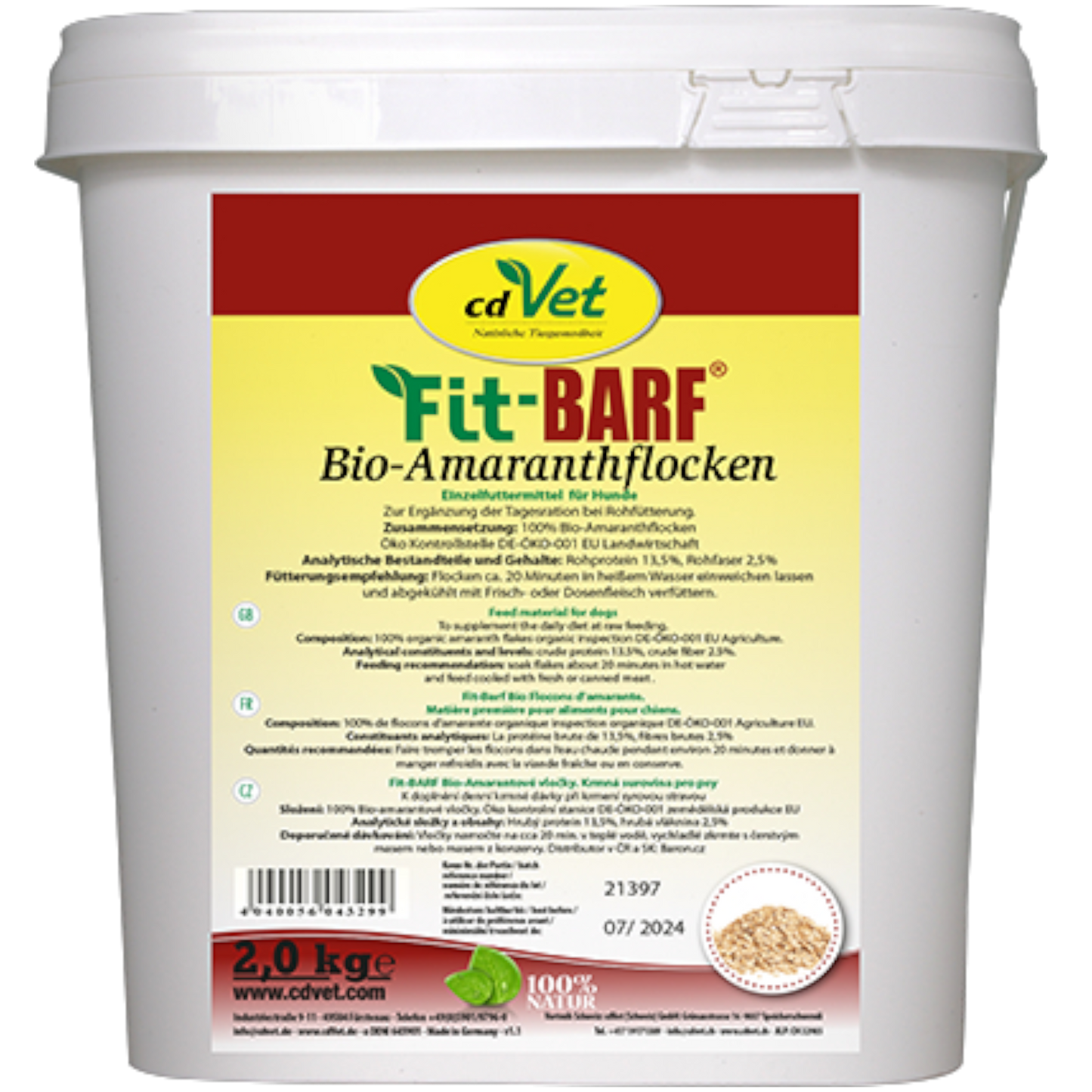 Fit-BARF Bio-Amaranthflocken – Glutenfreie Energiequelle für eine natürliche Fütterung