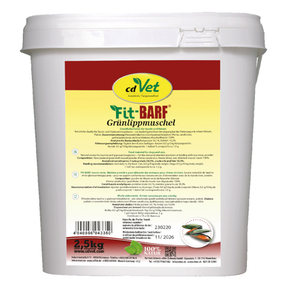 Fit-BARF Grünlippmuschel – Natürliche Taurin- & Gelenkunterstützung für Hunde & Katzen