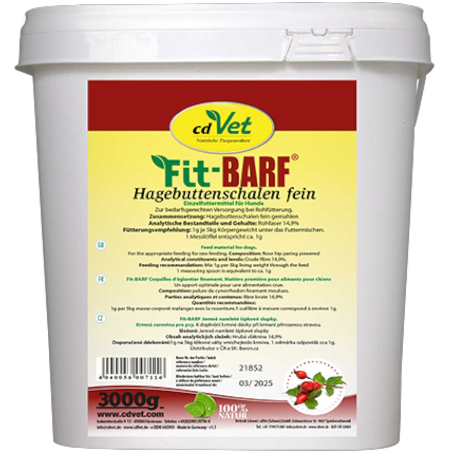 Fit-BARF Hagebuttenschalen fein – Natürliche Vitamin-C-Power für Vitalität & Immunsystem