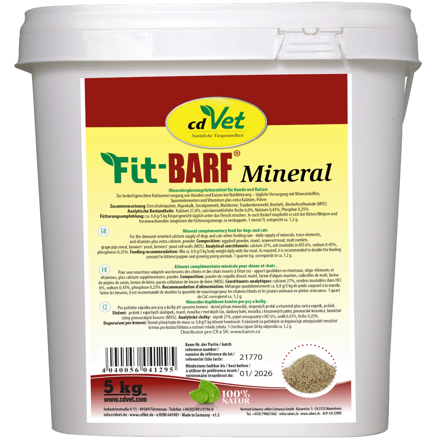 Fit-BARF Mineral – Natürliche Kalzium- & Mineralstoffquelle für Hunde & Katzen
