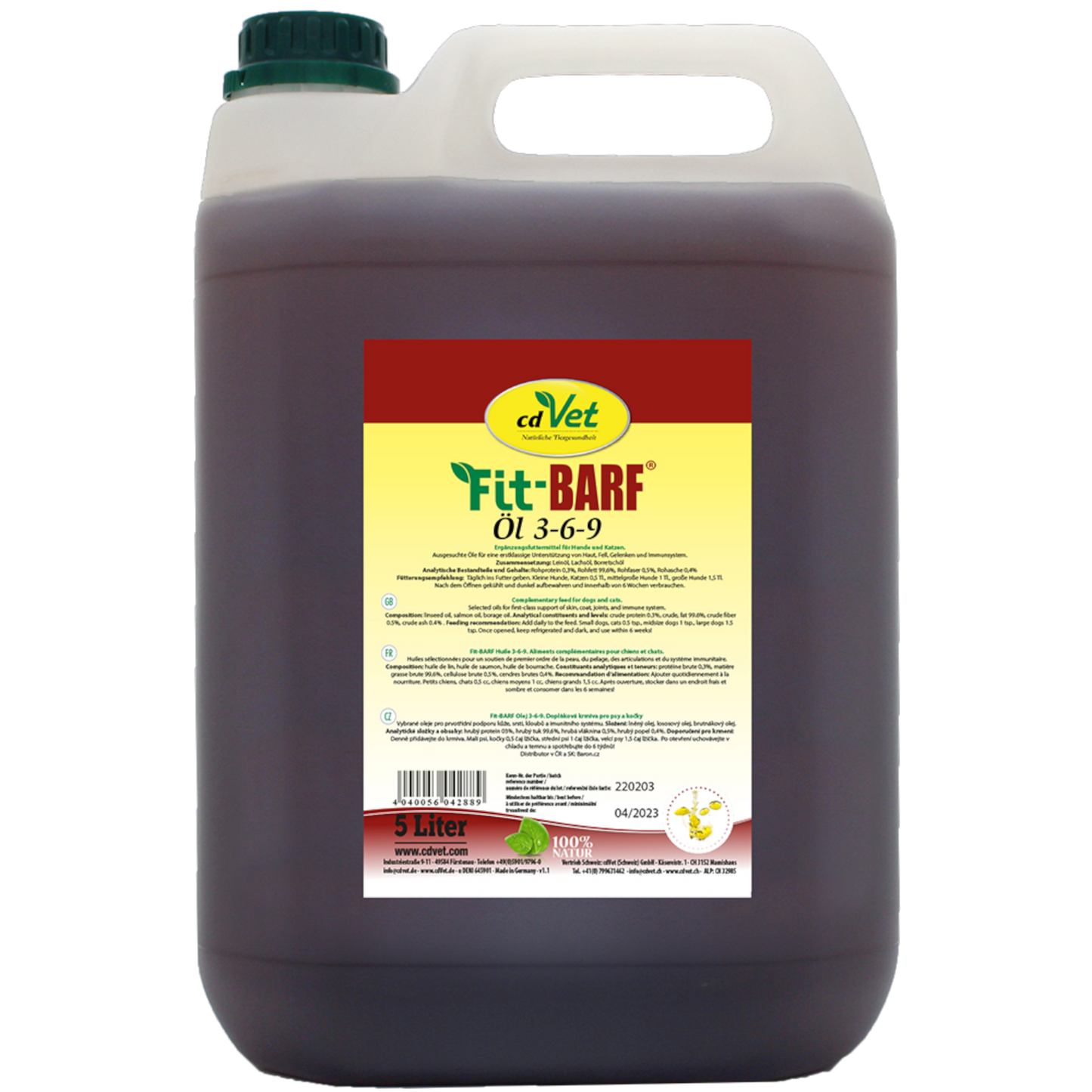 Fit-BARF Öl 3-6-9 – Premium-Omega-Komplex für Haut, Fell & Abwehrkraft