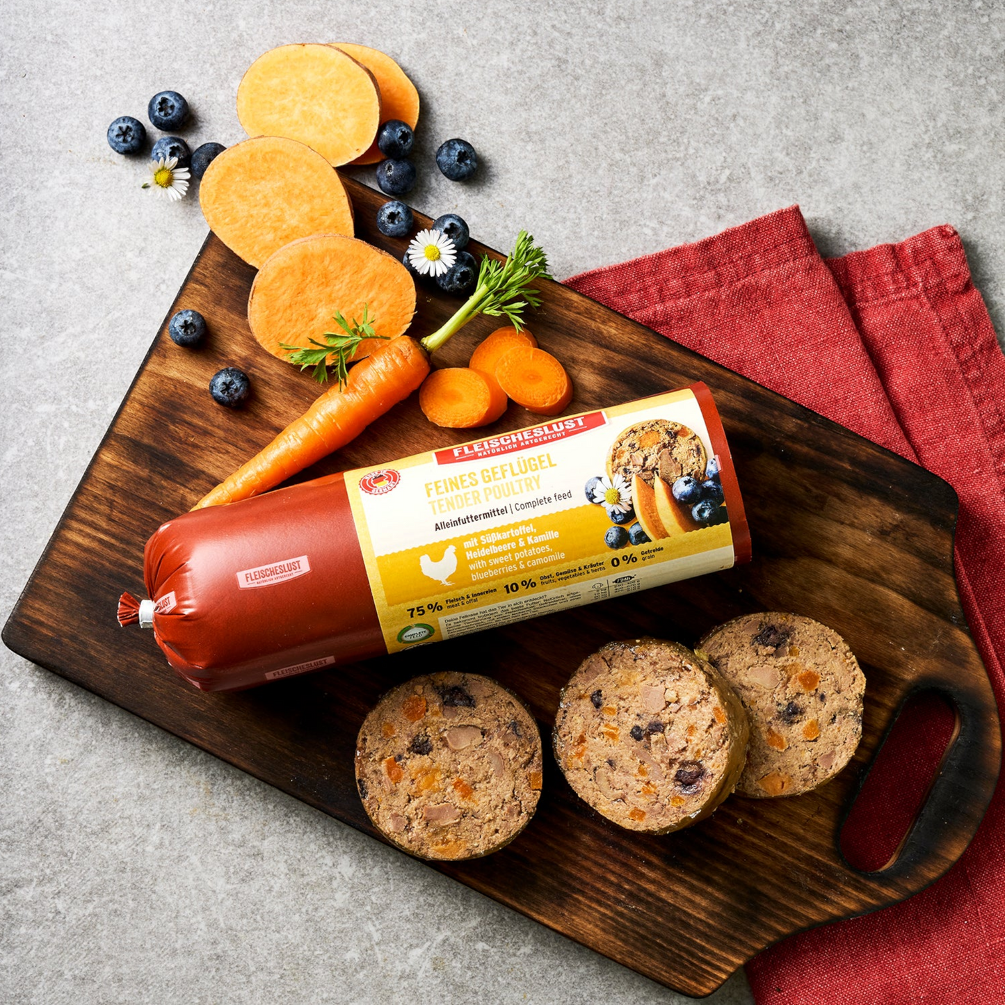 Fleischeslust Dog - Feines Geflügel mit Süßkartoffel, Heidelbeere & Kamille