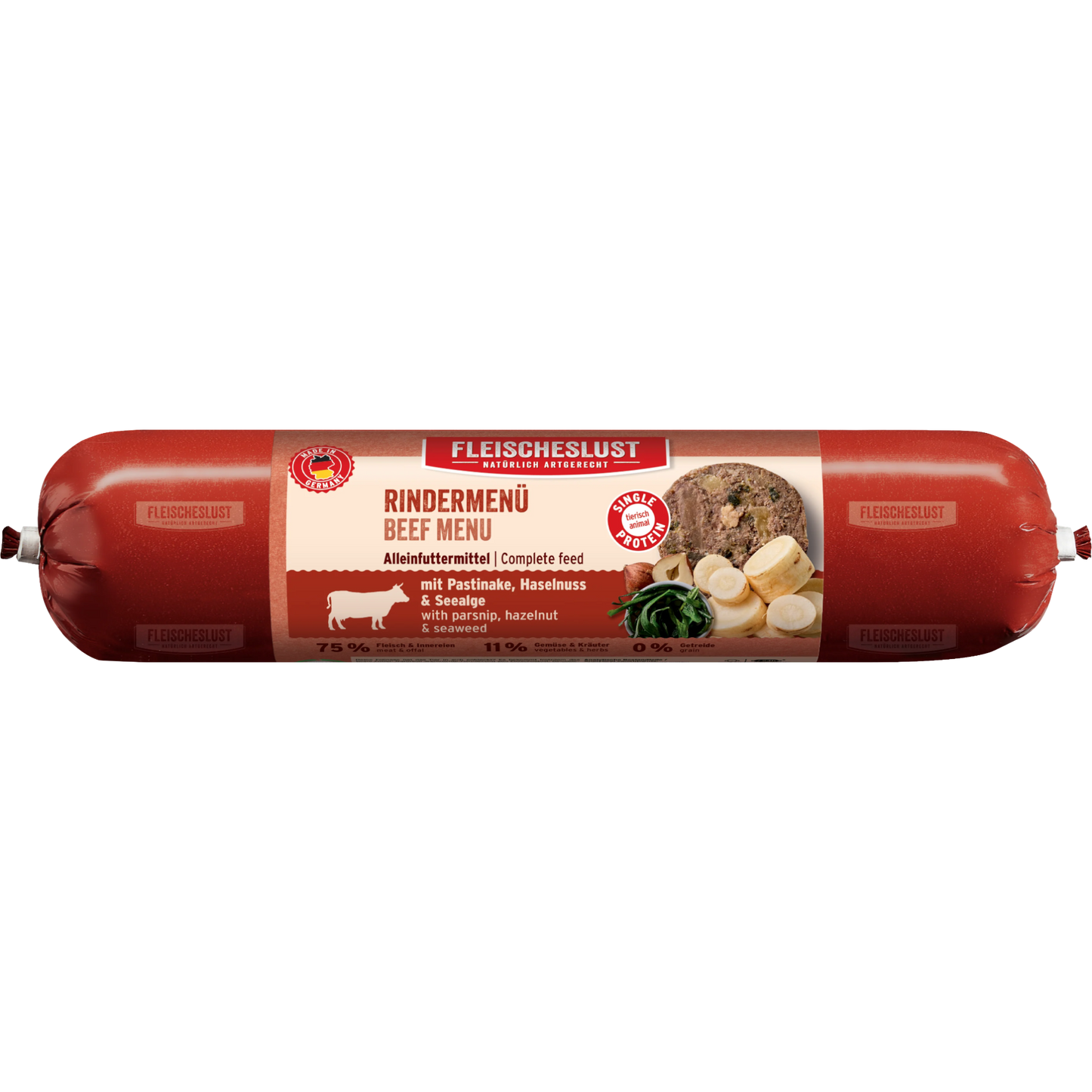 Fleischeslust Dog - Rindermenü mit Pastinake, Haselnuss & Seealge