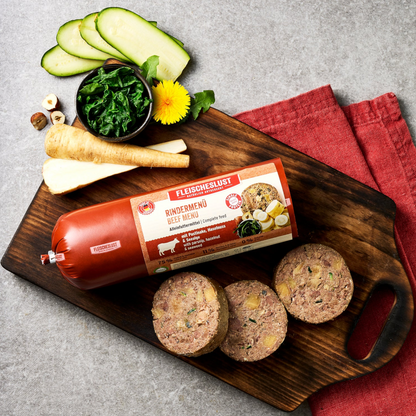 Fleischeslust Dog - Rindermenü mit Pastinake, Haselnuss & Seealge