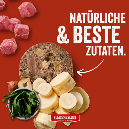 Fleischeslust Dog - Rindermenü mit Pastinake, Haselnuss & Seealge