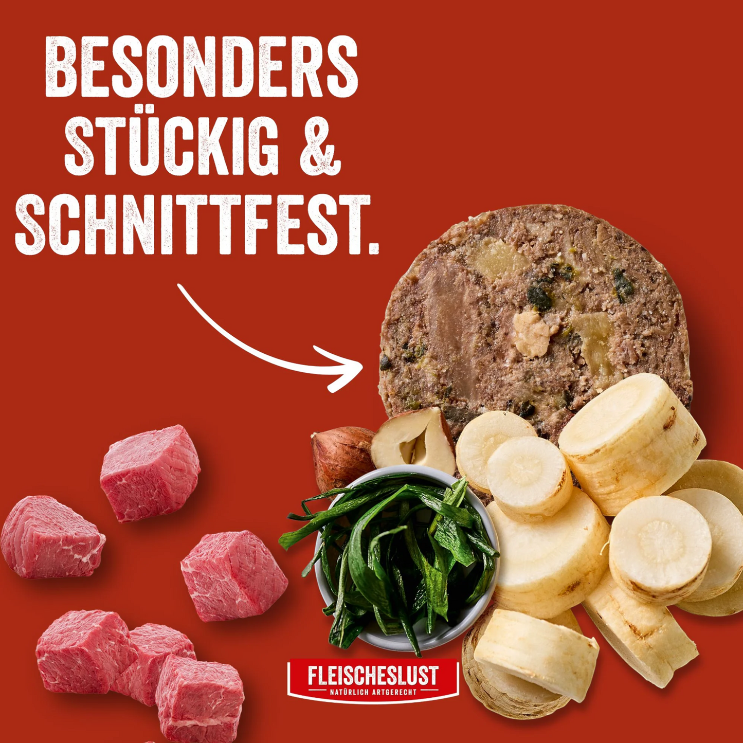 Fleischeslust Dog - Rindermenü mit Pastinake, Haselnuss & Seealge