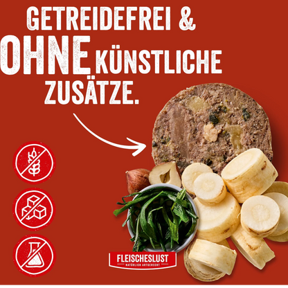 Fleischeslust Dog - Rindermenü mit Pastinake, Haselnuss & Seealge