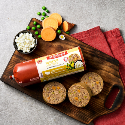 Fleischeslust Dog - Saftiges Pute, körniger Frischkäse & Erbse für Junioren