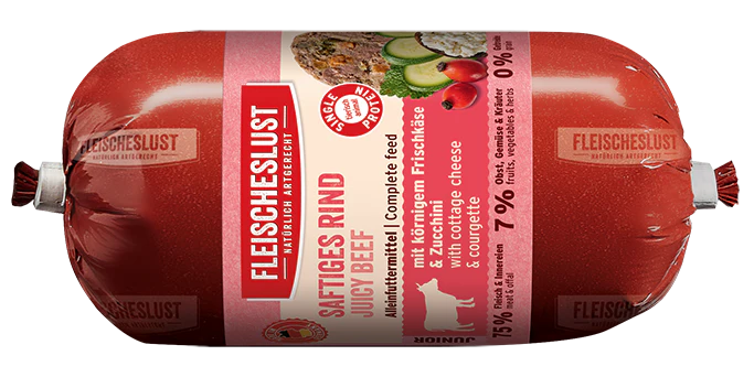 Fleischeslust Dog - Saftiges Rind mit Körnigem Frischkäse & Zucchini für Junioren