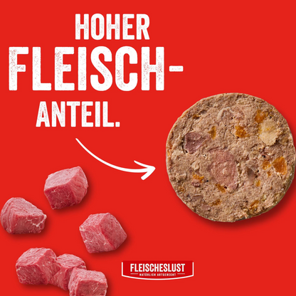 Fleischeslust Dog - Zartes Rind mit Karotte, Hagebutte & Kürbiskernen