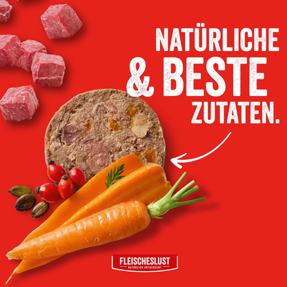 Fleischeslust Dog - Zartes Rind mit Karotte, Hagebutte & Kürbiskernen