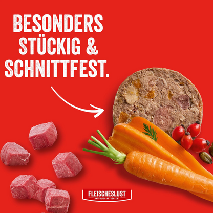 Fleischeslust Dog - Zartes Rind mit Karotte, Hagebutte & Kürbiskernen