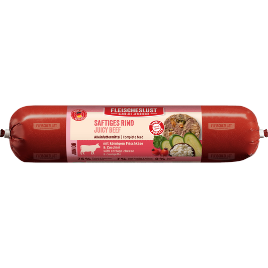 Fleischeslust Dog - Saftiges Rind mit Körnigem Frischkäse & Zucchini für Junioren