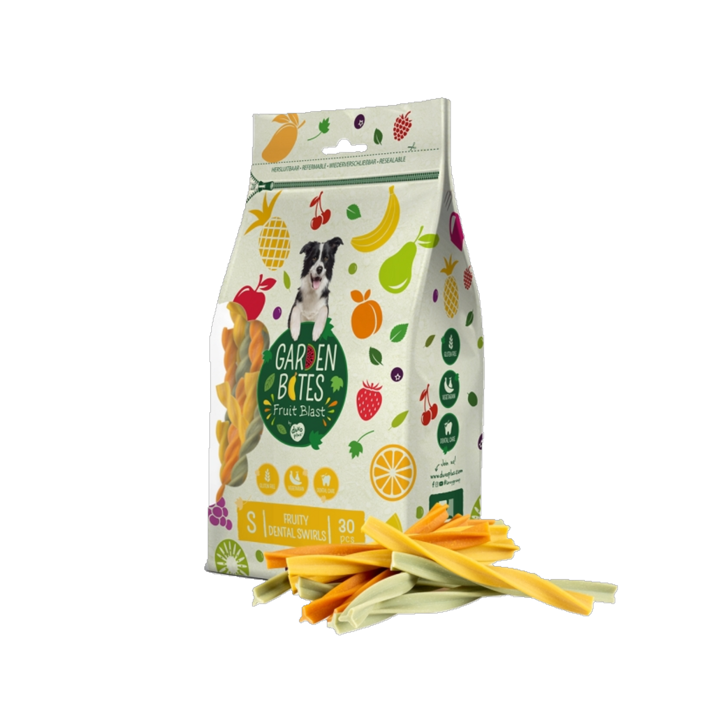 Garden Bites – Fruit Dental Swirls mit Banane, Pfirsich & Birne