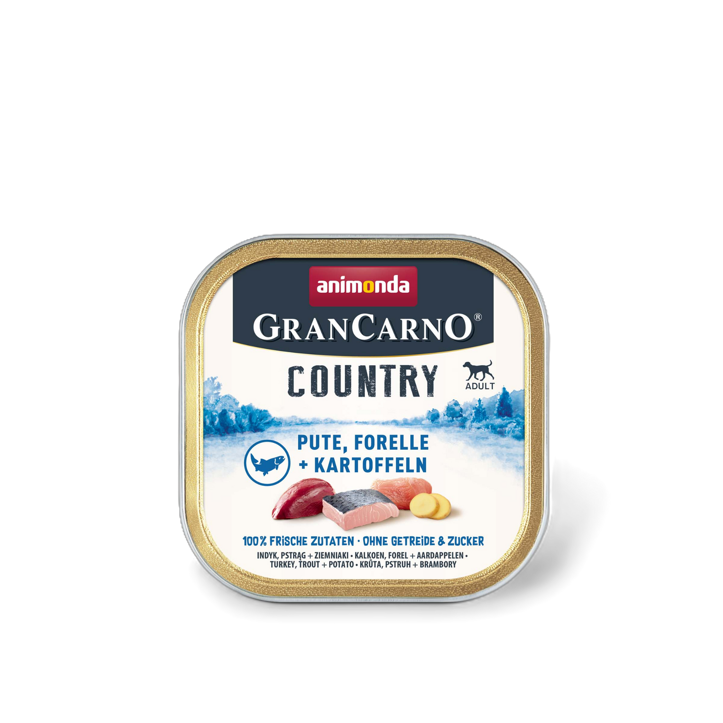 GranCarno Adult Country – Pute, Forelle & Kartoffel Natürlich ausgewogen. Premium-Qualität. Hohe Akzeptanz