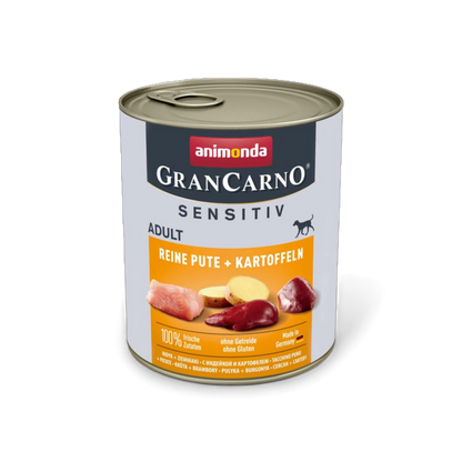 GranCarno Adult Sensitiv – Reine Pute & Kartoffeln Schonend. Klar deklariert. Hoch akzeptiert.