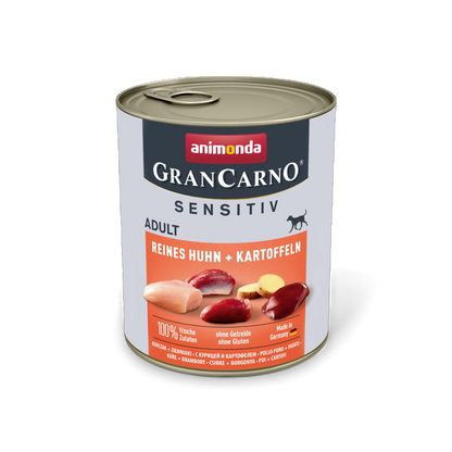 GranCarno Adult Sensitiv – Reines Huhn & Kartoffeln Klar. Bekömmlich. Verlässlich.