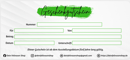 "Dein Fellnasen Shop" Geschenkgutschein - Digital