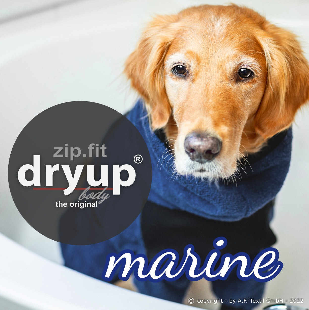ZIP.FIT DRYUP Body Standard – Der Hundebademantel mit langen Beinen und Reißverschluss-System