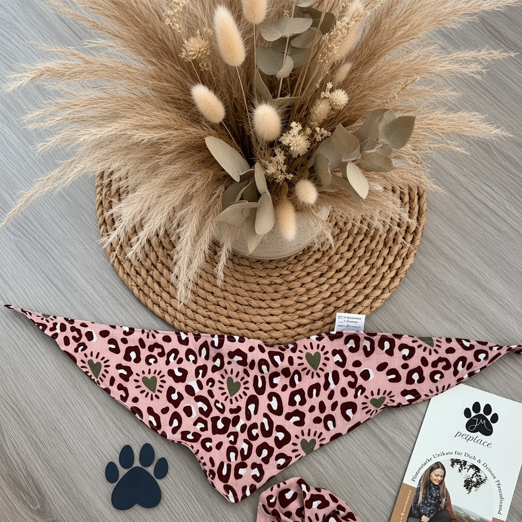 JM Petplace Hundehalstuch - Rosa Leoprint