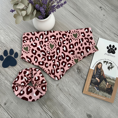 JM Petplace Hundehalstuch - Rosa Leoprint