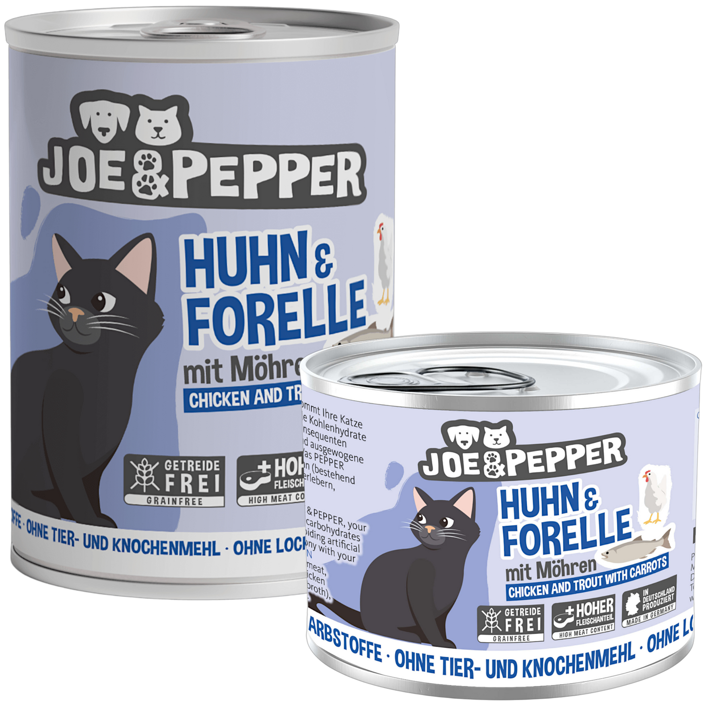 Joe & Pepper - Huhn & Forelle mit Möhren
