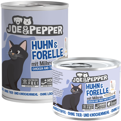 Joe & Pepper - Huhn & Forelle mit Möhren
