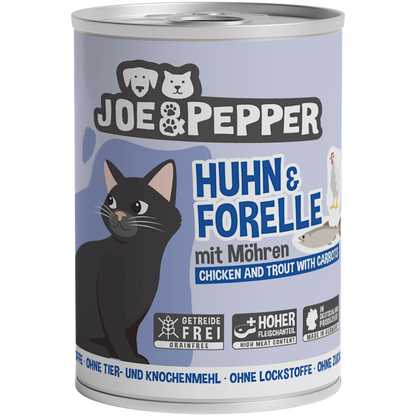 Joe & Pepper - Huhn & Forelle mit Möhren