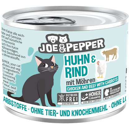 Joe & Pepper - Huhn & Rind mit Möhren