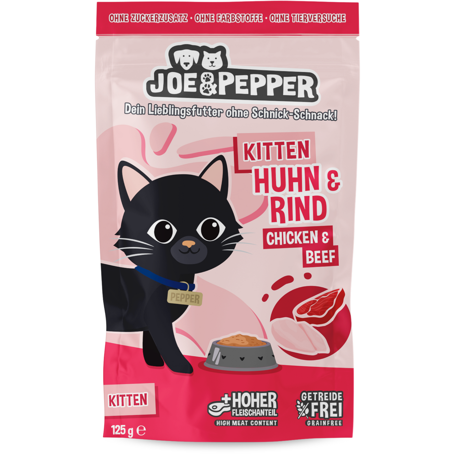 Joe & Pepper Cat - Frischebeutel Kitten Huhn & Rind