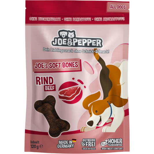 Joe & Pepper Dog - Snack Soft Bones mit Rind
