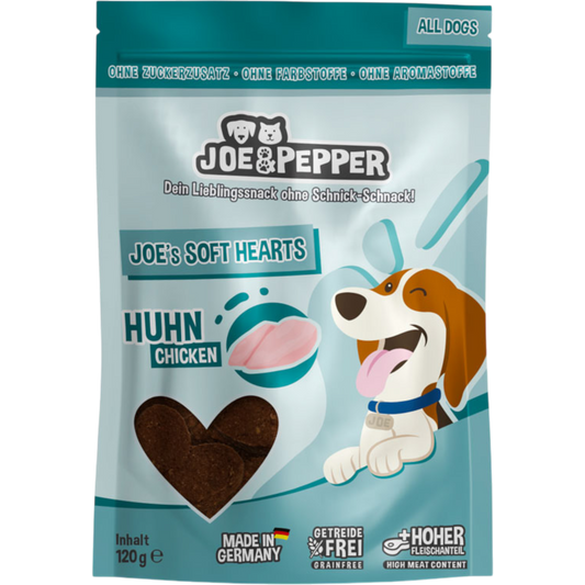 Joe & Pepper Dog - Snack Soft Hearts mit Huhn