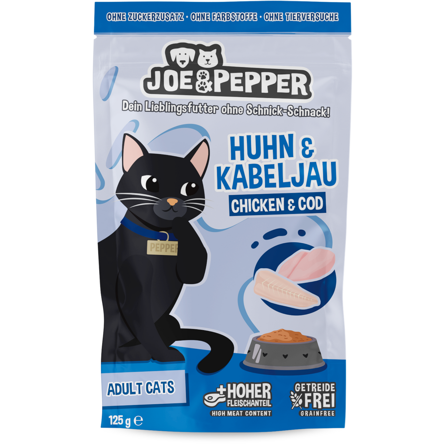 Joe & Pepper Cat - Frischebeutel Huhn & Kabeljau