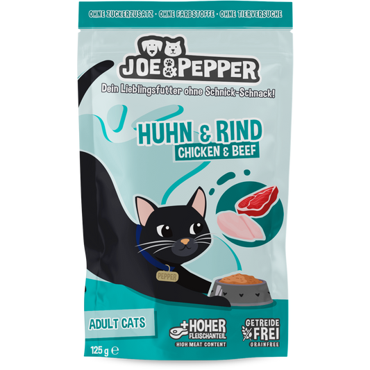 Joe & Pepper Cat - Frischebeutel Huhn & Rind