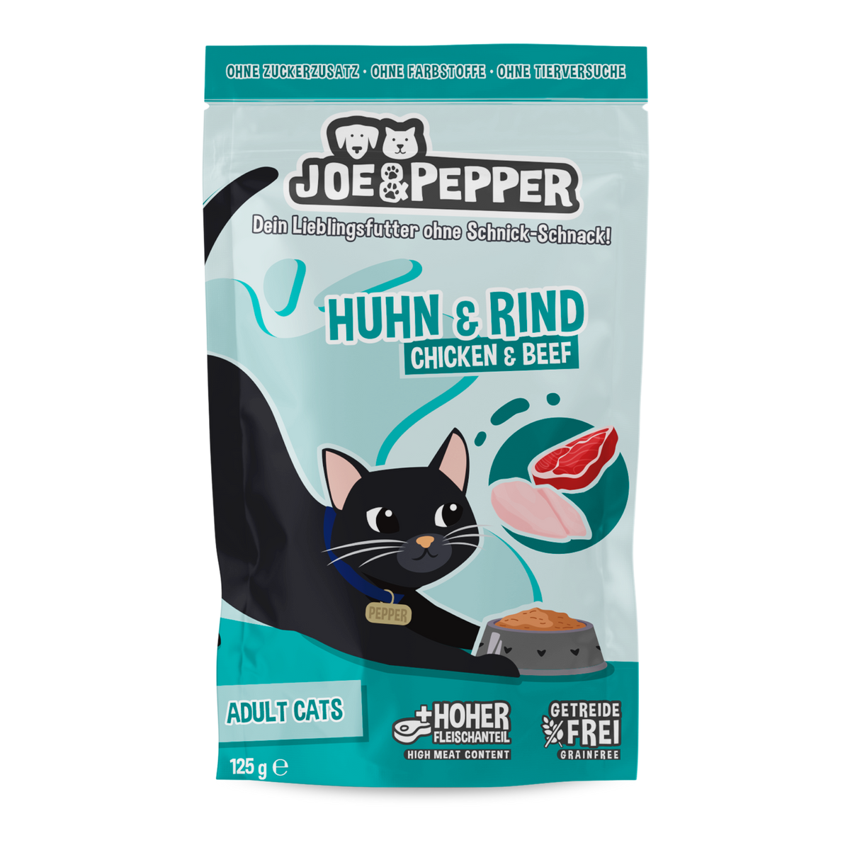 Joe & Pepper Cat - Frischebeutel Huhn & Rind