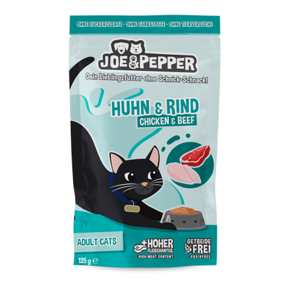 Joe & Pepper Cat - Frischebeutel Huhn & Rind