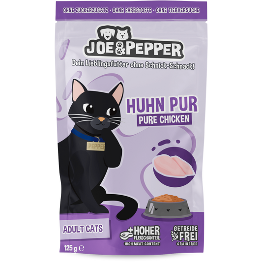 Joe & Pepper Cat - Frischebeutel Huhn pur