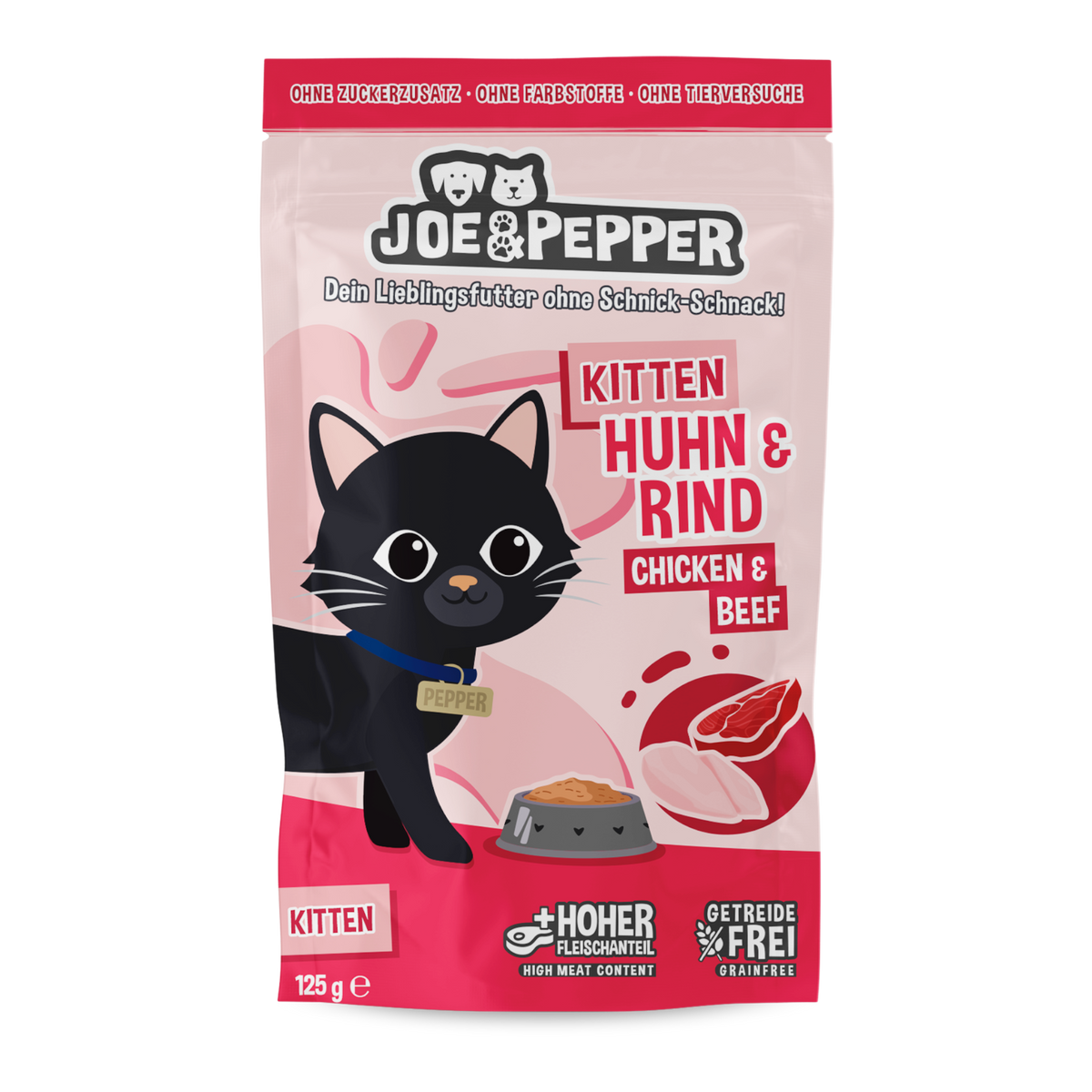 Joe & Pepper Cat - Frischebeutel Kitten Huhn & Rind