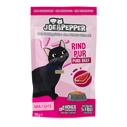 Joe & Pepper Cat - Frischebeutel Rind pur