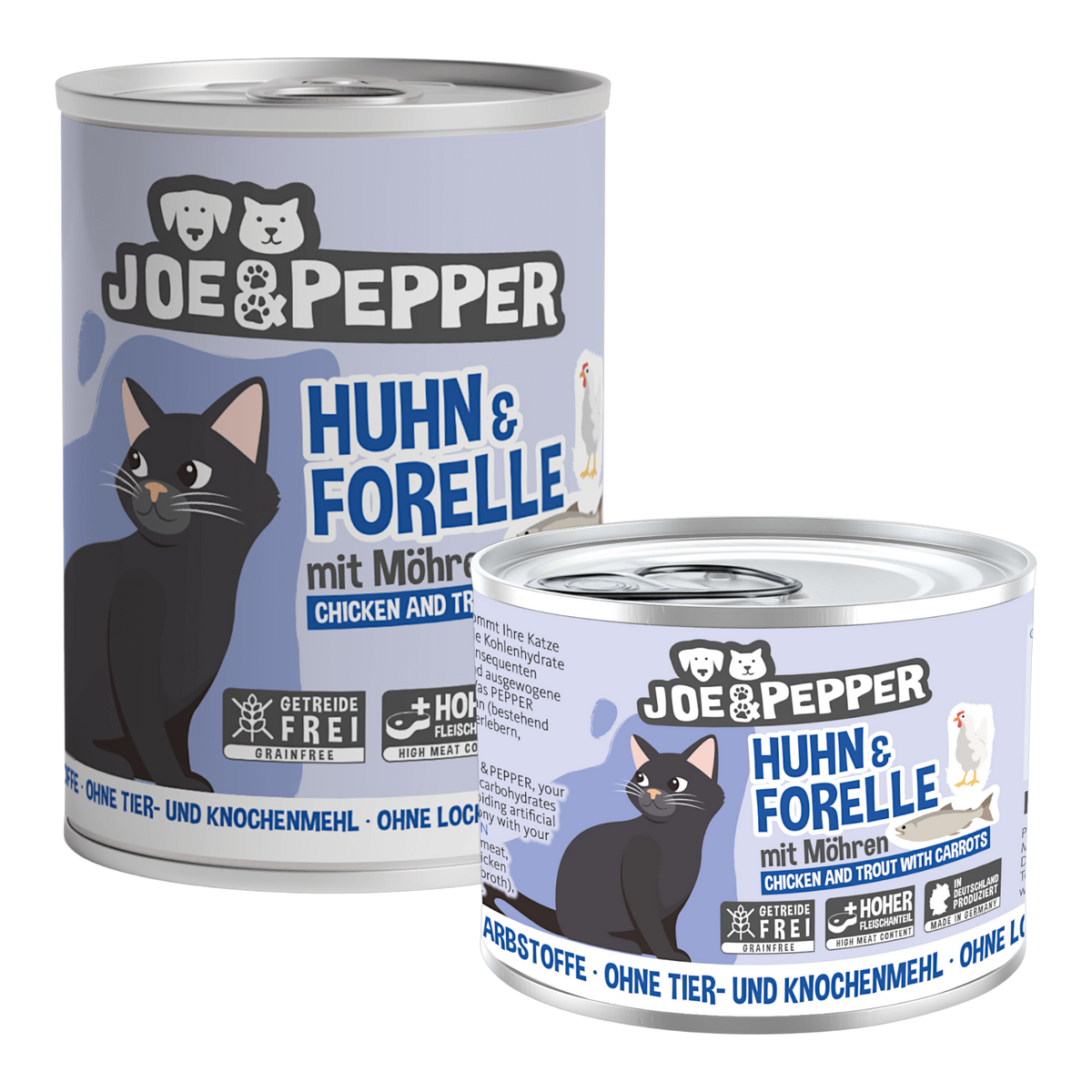 Joe & Pepper Cat - Huhn & Forelle mit Möhren
