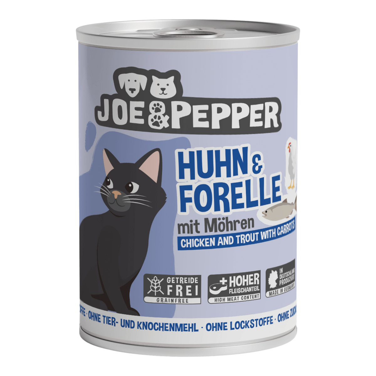 Joe & Pepper Cat - Huhn & Forelle mit Möhren