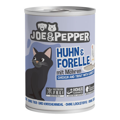 Joe & Pepper Cat - Huhn & Forelle mit Möhren