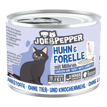 Joe & Pepper Cat - Huhn & Forelle mit Möhren